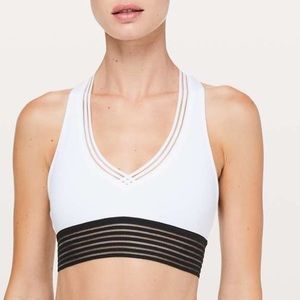 Lululemon Find Focus Sports Bra White Black Size 6
